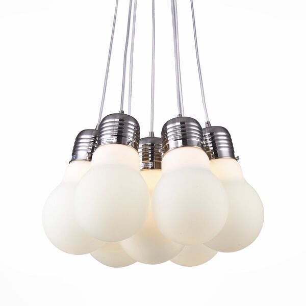 Люстра подвесная ST-Luce BULD [Никель/Белый E27 7*60W]