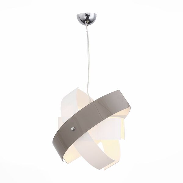 Светильник подвесной ST-Luce OVVIO [Хром/Белый, Коричневый E27 1*60W]
