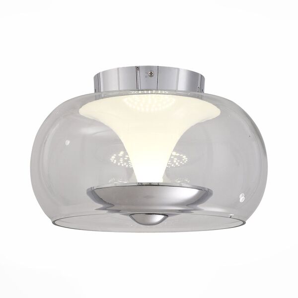 Светильник потолочный ST-Luce Sobrio [Хром/Прозрачный, Белый LED 1*15W]