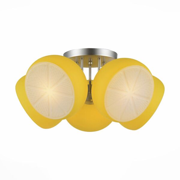 Люстра потолочная ST-Luce Arancio [Серебристый/Желтый, Белый E27 5*40W]