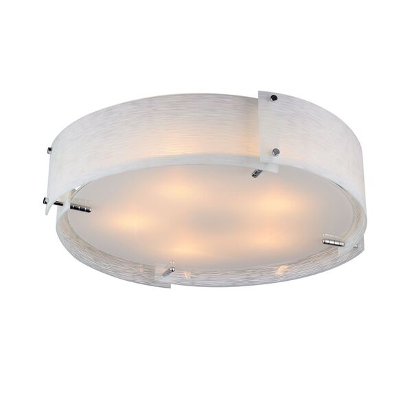 Светильник потолочный ST-Luce Dony [Хром/Белый с полосками E27 5*40W]