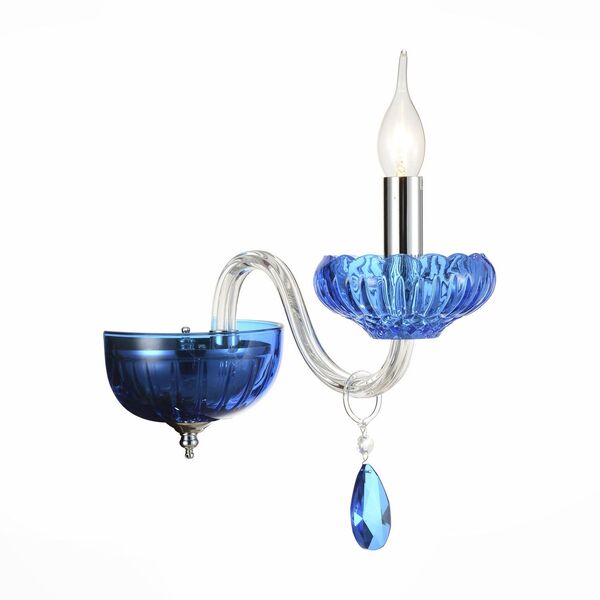 Бра ST Luce Lazuli [Хром/Голубой, Прозрачный E14 1*40W]