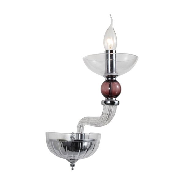 Бра ST-Luce Parente [Хром, Прозрачный, Розовый/Прозрачный E14 1*40W]