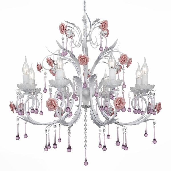 Люстра подвесная ST-Luce Rose [Белый/Белый, Розовый E14 8*60W]