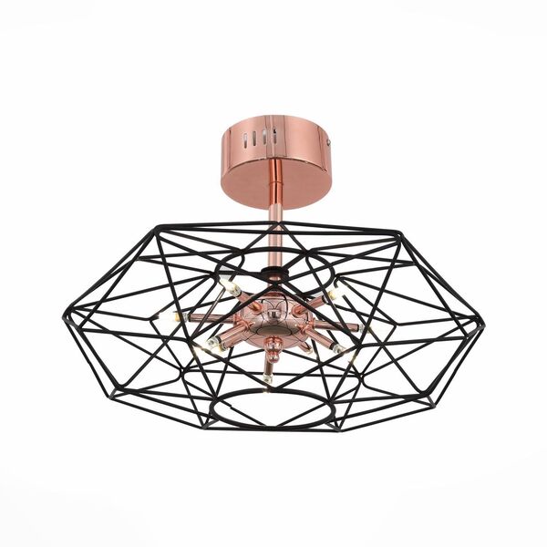 Люстра потолочная ST-Luce GALASSIA [Красное золото, Черный/Красное золото, Черный G4 LED 9*3W]