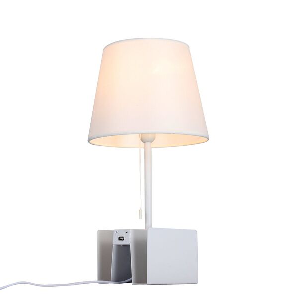 Настольная лампа c USB ST-Luce Portuno [Белый/Белый E14 1*40W]