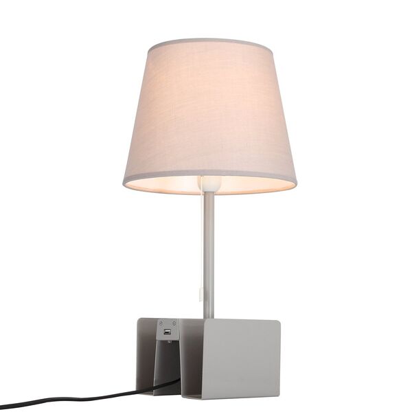 Настольная лампа c USB ST-Luce Portuno [Серый/Бежевый E14 1*40W]