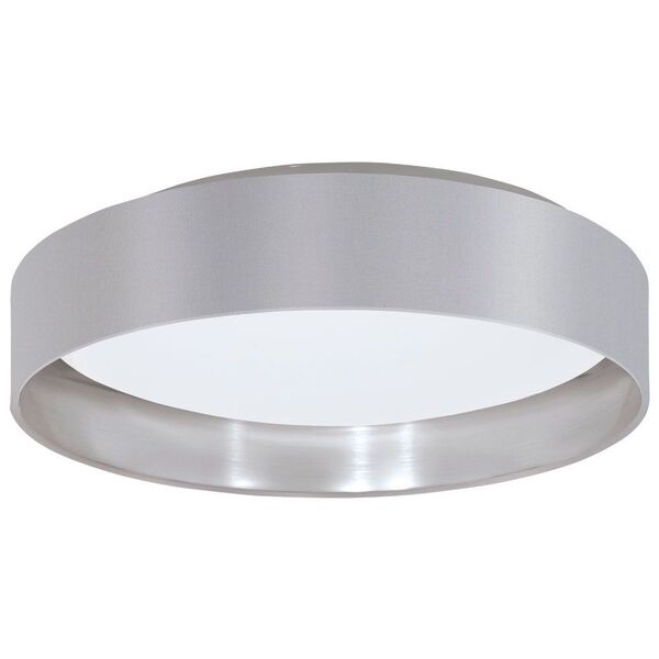 Светодиодный светильник потолочный MASERLO, [18W (LED), 405, белый/текстиль, серый, серебряный]