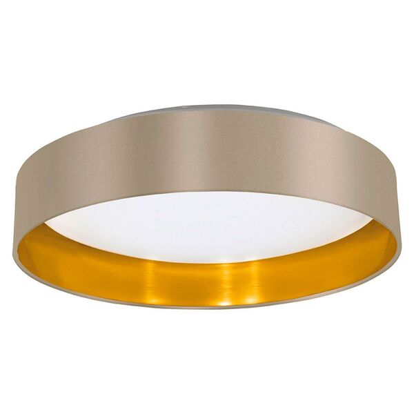 Светодиодный светильник потолочный MASERLO, [18W (LED), 405, белый/текстиль, серо-коричневый, золотой]