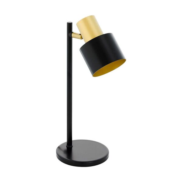 Настольная лампа FIUMARA, [1х60W(E27), L160, B155, H400, cталь, черный, золото]