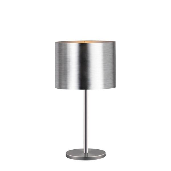 Настольная лампа SAGANTO, [1х60W(E27), ?450, H660, основа ?230, сталь, никель мат./пластик, серебряный]