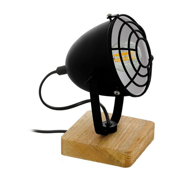 Настольная лампа GATEBECK 1, [1х40W (E14), 110х110, A205, дерево, натуральный/сталь, черный]