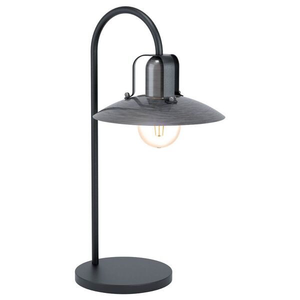 Настольная лампа KENILWORTH 1, [1х28W (E27), L285, H475, сталь, черный/cталь, нике]