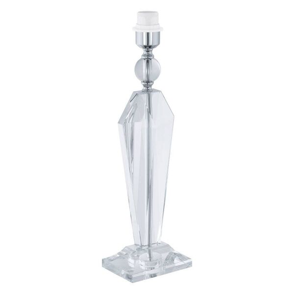 Основа для настольной лампы GLASBURY, [1x60W (E27), 140х100, H490, сталь, стекло, хром, прозрачный]