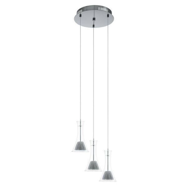 Светодиодная люстра MUSERO, [3х5,96W (LED), алюминий, никель/прозрачный MUSERO 10990 LED*3X5,96W*включены]