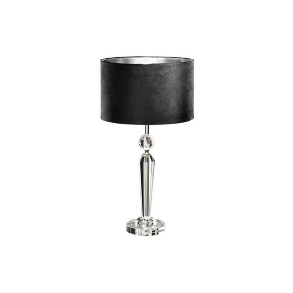 Настольная лампа PASIANO, [1х60W(E27), H660, хрусталь, прозрачный, хром/черный, серебряный]