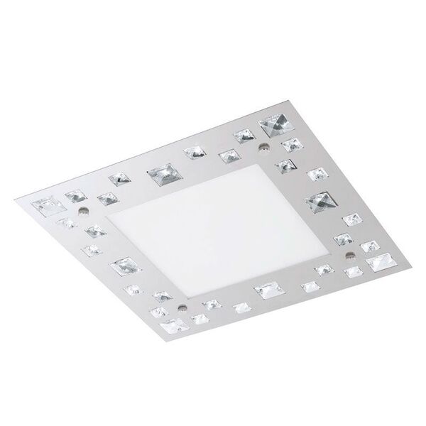 Светодиодный светильник наст.-потол. TRESANA, [16W (LED), 370х370, сталь, хром/ стекло, хрусталь]
