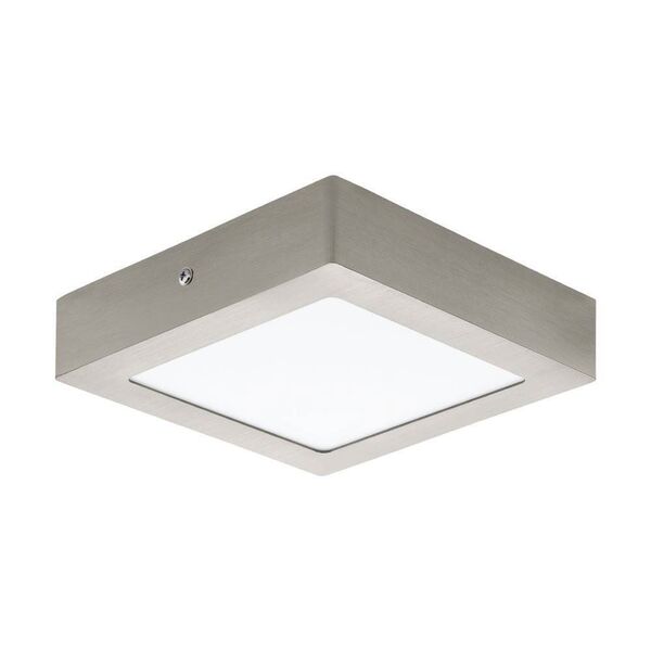 Светодиод. ультратонкая накладная панель FUEVA 1, [10,9W (LED) 3000K, 170х170, литой металл, никель мат./пластик, белый]