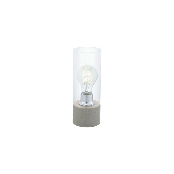 Настольная лампа TORVISCO 1, [1x60W (E27), ?110, H270, сталь, серый/стекло, прозрачный]