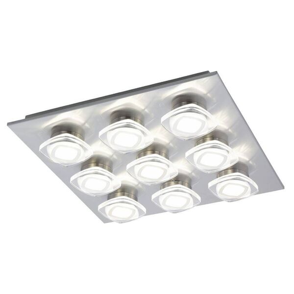 Светодиодный светильник наст.-потол. MARCHESI,[ 9x4,5W (LED),470х470, никель матовый/акрил]