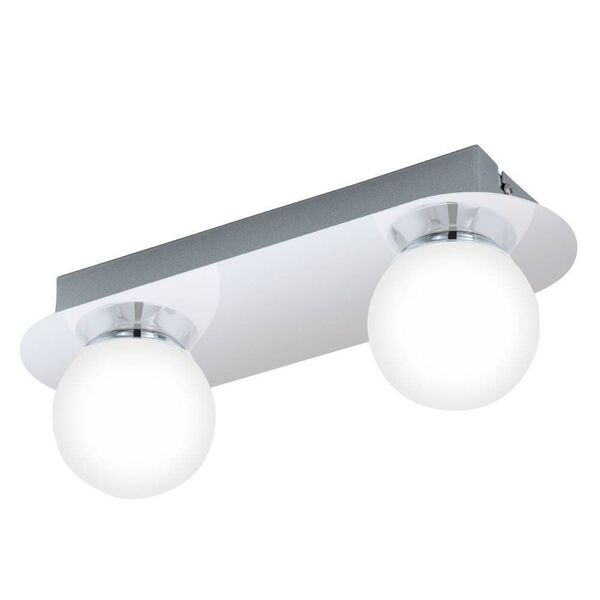 Светодиодный настен.-потол. светильник MOSIANO [2х 3,3W (LED), IP44, L300, хром/опаловое стекло]