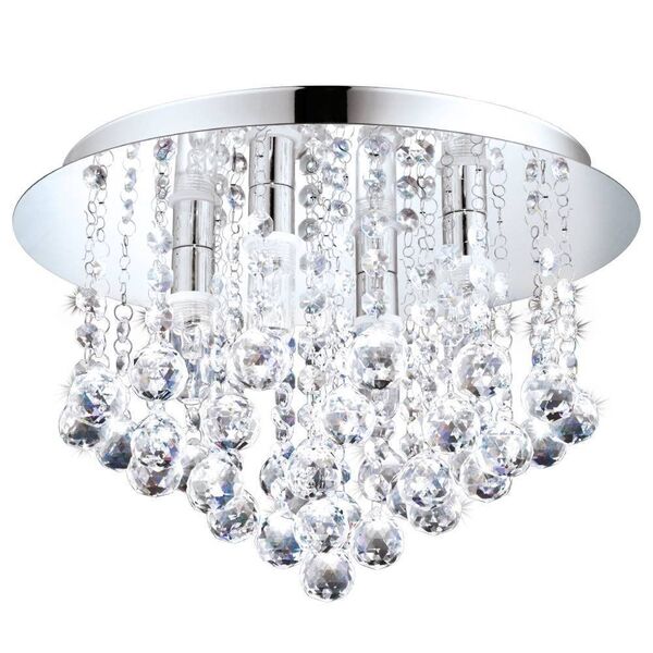 Светодиод. потолочный светильник ALMONTE [4х2,5W (G9), ?350, H230, IP44, сталь, хром/стекло, хрусталь]