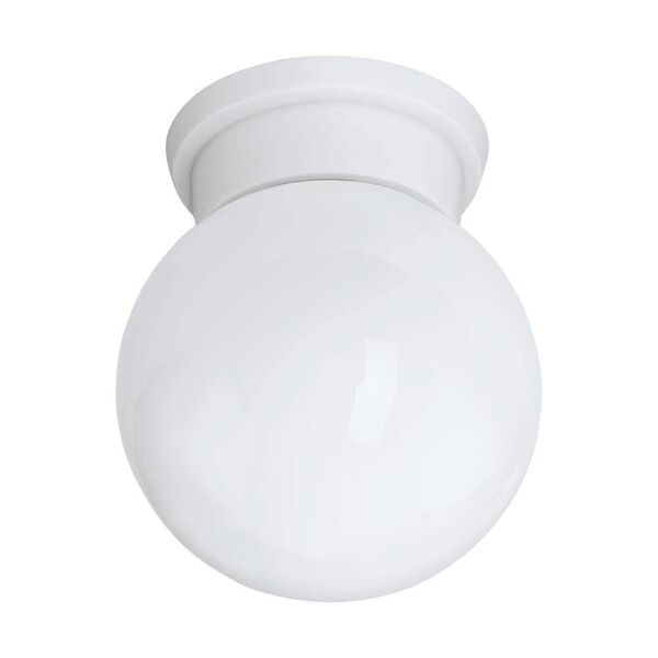 Потолочный светильник DURELO, [1х28W (E27), H195, пластик, белый/ стекло, белый]