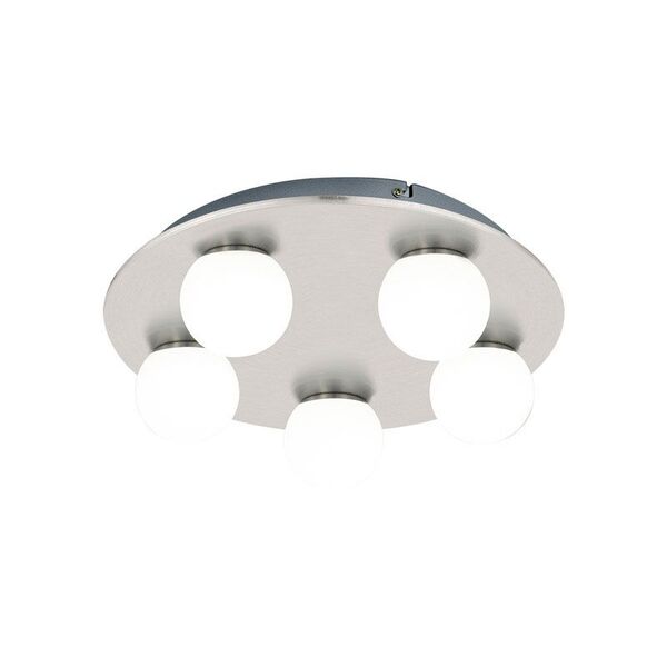 Светодиод. настен.-потол. светильник MOSIANO, [5х3,3W (LED), [350, нерж.сталь, IP44, никель мат./опал. стекло, белый]