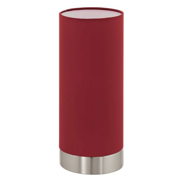 Настольная лампа PASTERI [с сенсорн. димм., 1х40W (E27), H255, никель матовый/текстиль, марсала]