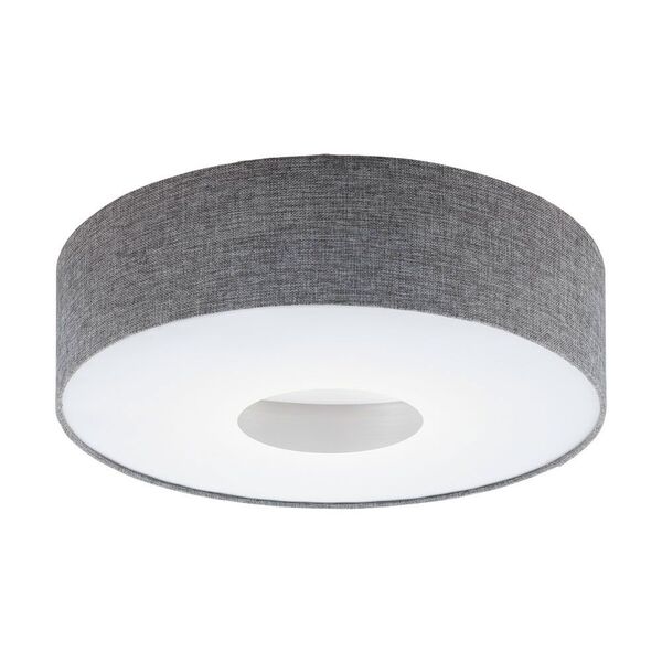 Светодиод. потолочный светильник ROMAO с димм., [24W (LED), 500, сталь, никель мат., хром/текстиль, лен, серый]