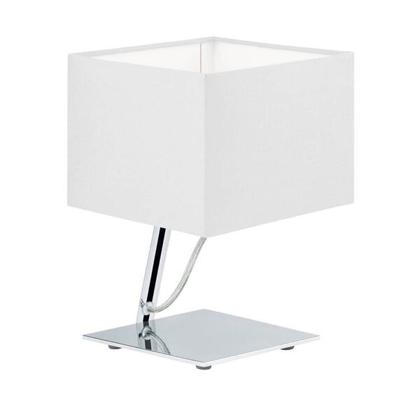 Светодиод. наст. лампа NAMBIA 1, [1х6W(LED), 160х160, H245, сталь, хром/текстиль, белый]