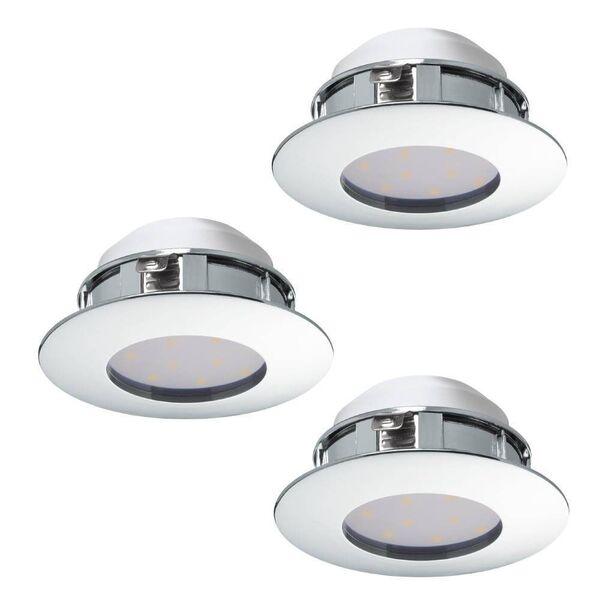 Комплект светодиод. встраив. светильников PINEDA, [3х6W(LED), 78, IP44, пластик, хром]