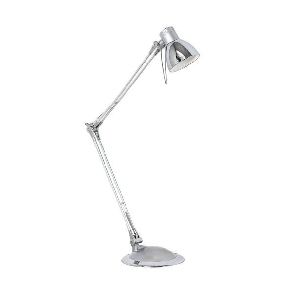 Светодиод. наст. лампа PLANO LED [с рег-кой, 1х3,3W(GU10), H370, пластик, сталь, серебряный, хром]