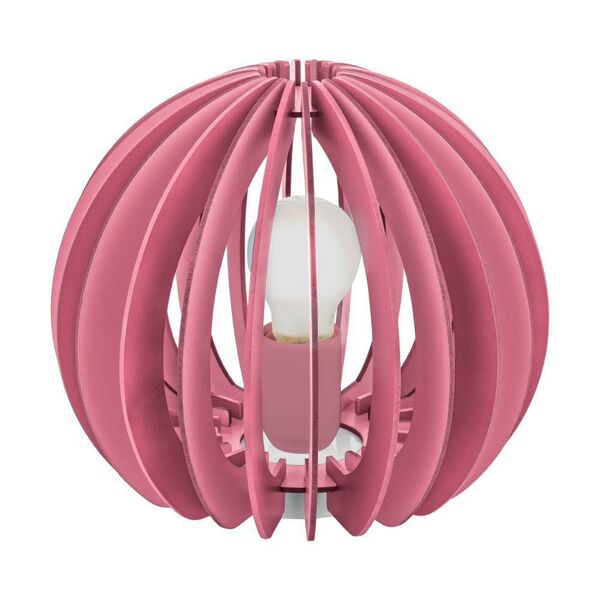 Настол. лампа в детскую комнату FABELLA, [1х42W(E27), H225, сталь, розовый/дерево, розовый]
