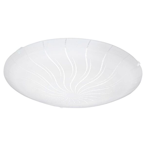 Светодиод. настенно-потол. светильник MARGITTA 1, [16W(LED), ?395, сталь, белый/стекло, гранилли белый, прозрач.]