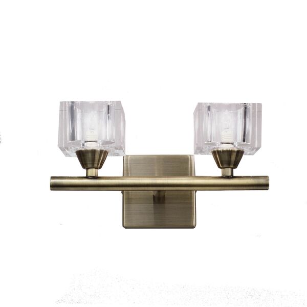 Бра Mantra Cuadrax [WALL LAMP 2L ANTIQUE BRASS / OPTICAL]