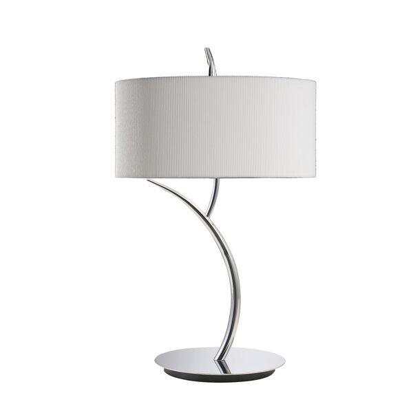 TABLE LAMP 2L [CHROME / OFF WHITE SHADE]