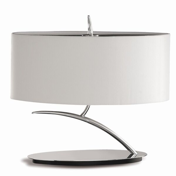 TABLE LAMP 2L [CHROME / OFF WHITE SHADE]