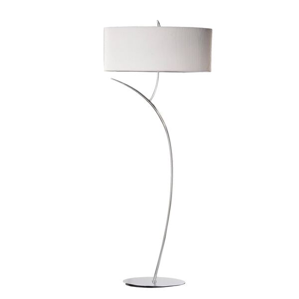 FLOOR LAMP 2L [CHROME / OFF WHITE SHADE]