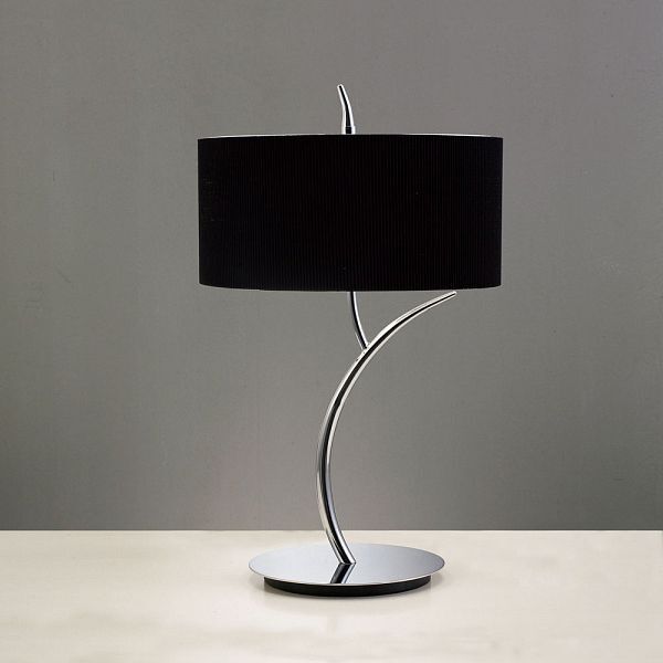 TABLE LAMP 2L [CHROME / BLACK SHADE]