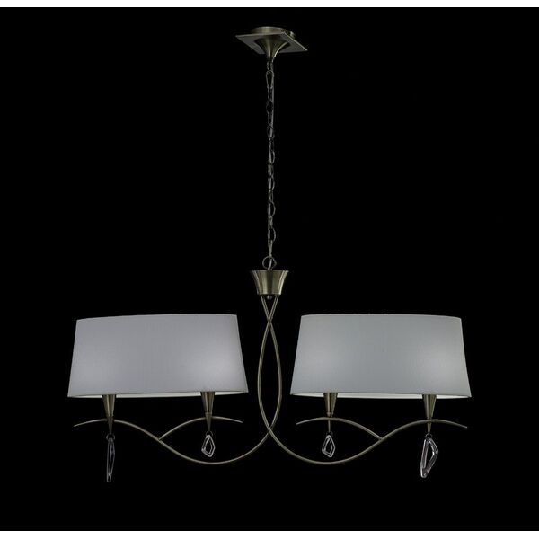 PENDANT 4L ANTIQUE BRASS - OFF WHITE SHADE