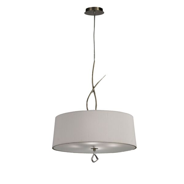 PENDANT 4L ANTIQUE BRASS - OFF WHITE SHADE