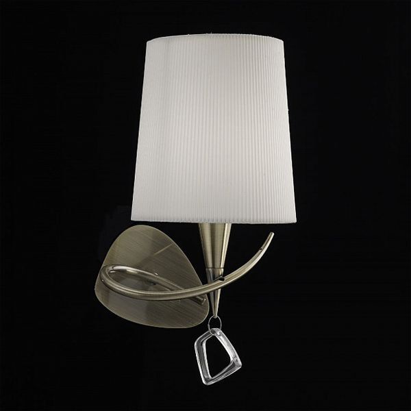 WALL LAMP 1L [ANTIQUE BRASS - OFF WHITE SHADE]