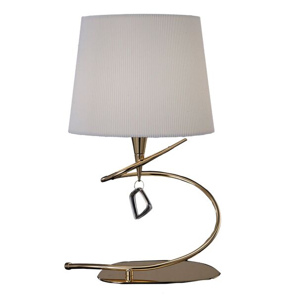 TABLE LAMP 1L BIG ANTIQUE BRASS - OFF WHITE SHADE