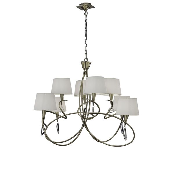 PENDANT 8L [ANTIQUE BRASS - OFF WHITE SHADE]