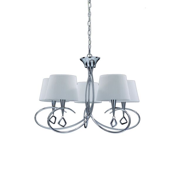 PENDANT 5L [CHROME - OFF WHITE SHADE]