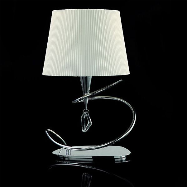 TABLE LAMP 1L BIG CHROME - OFF WHITE SHADE