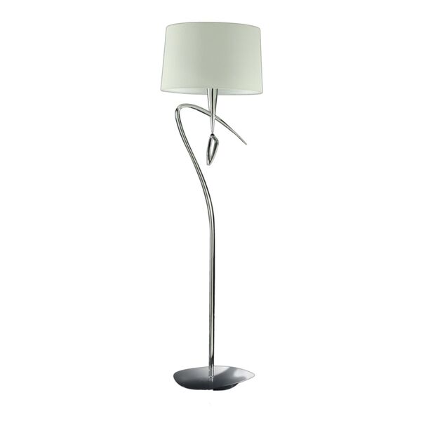 FLOOR LAMP 4L [CHROME - OFF WHITE SHADE]