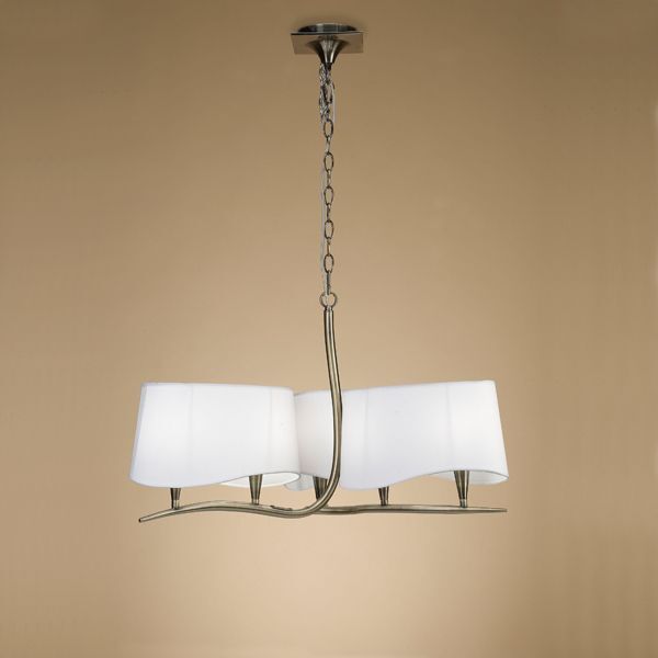 PENDANT 6L [ANTIQUE BRASS - OFF WHITE SHADE]