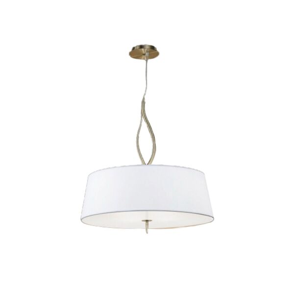 PENDANT 4L [ANTIQUE BRASS - OFF WHITE SHADE]